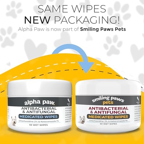 Smiling Paws Pets Antibacterial & Antifungal Wipes for Dogs & Cats - Treats