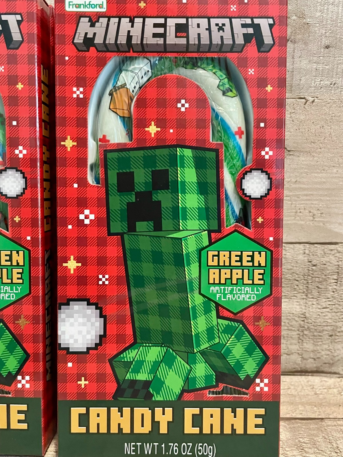 Minecraft Candy Canes Green Apple 1.76 oz. X 4 - Stocking Stuffers BB 6/28