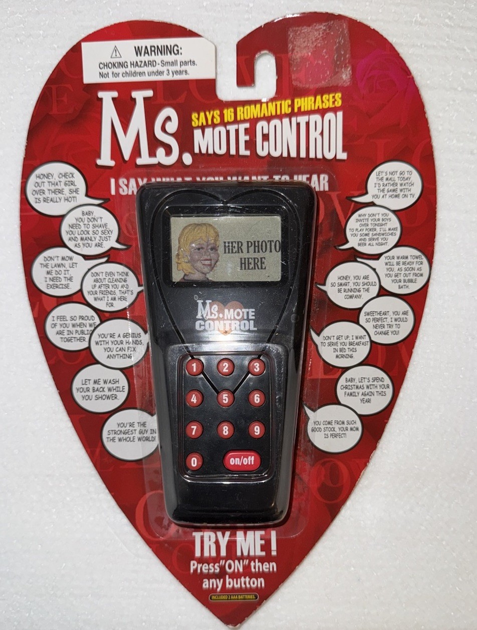 Ms. Mote Control Funny Gag Gift Says 16 Romantic Phases White Elephant Love