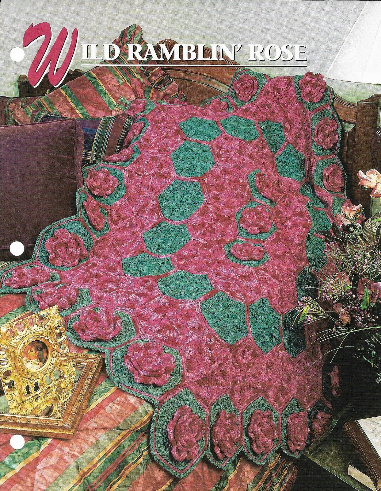 NEW WILD RAMBLIN' ROSE ANNIE'S CROCHET QUILT & AFGHAN CLUB PATTERN INSTRUCTIONS