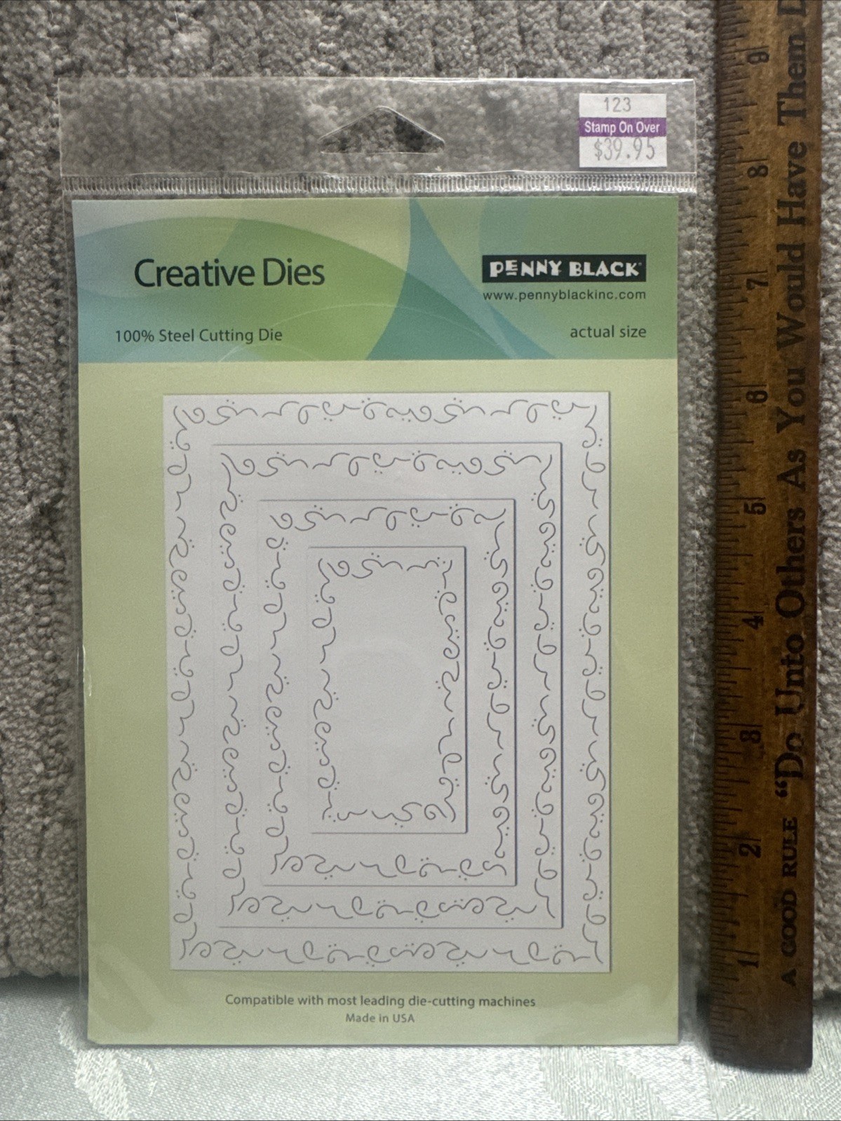 Penny Black Creative Metal Cutting Dies ~ SWIRLY STITCHES ~ Made In USA￼