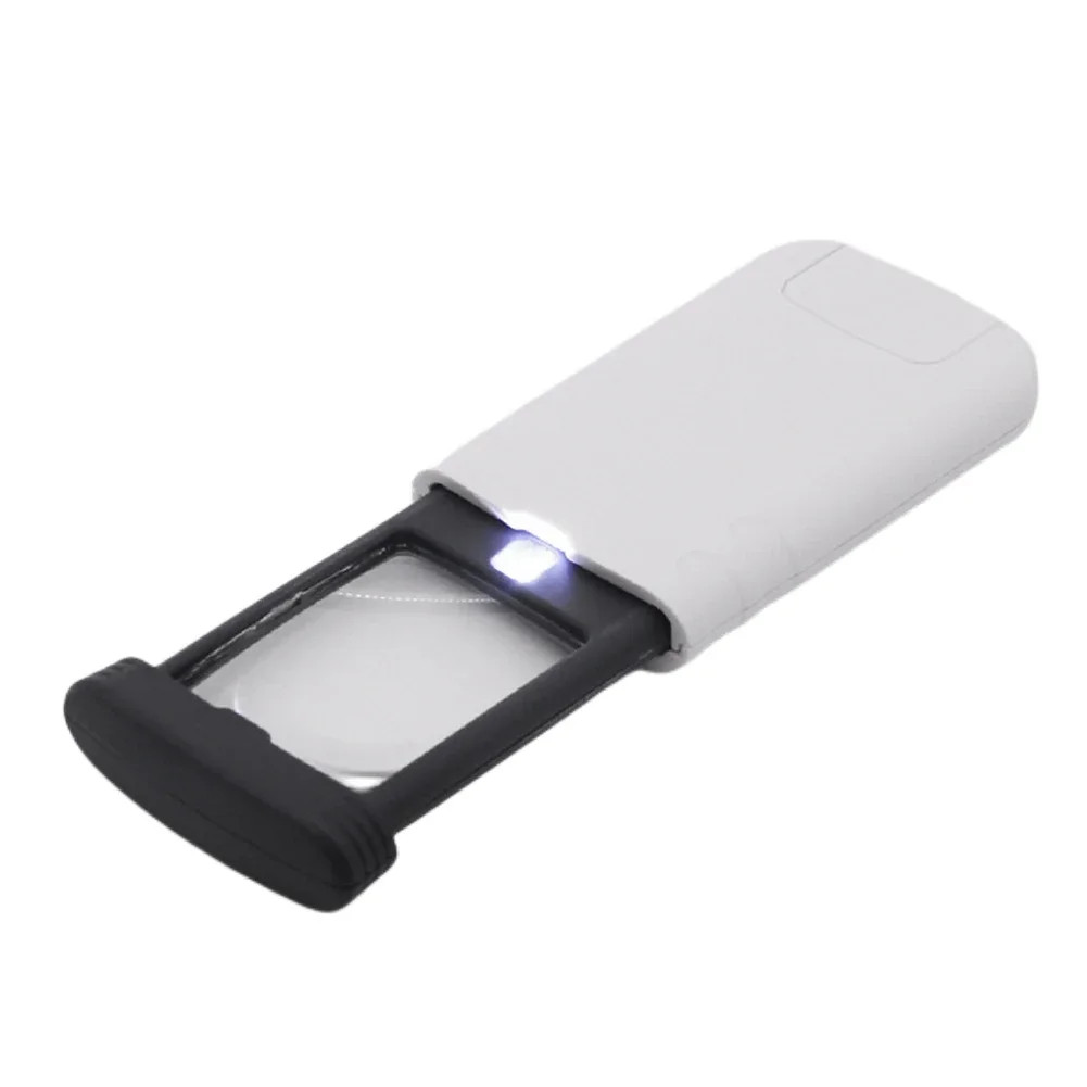 4X Magnifier with 1 LED Light - Foldable Pocket Microscope for Jewelry, Reading