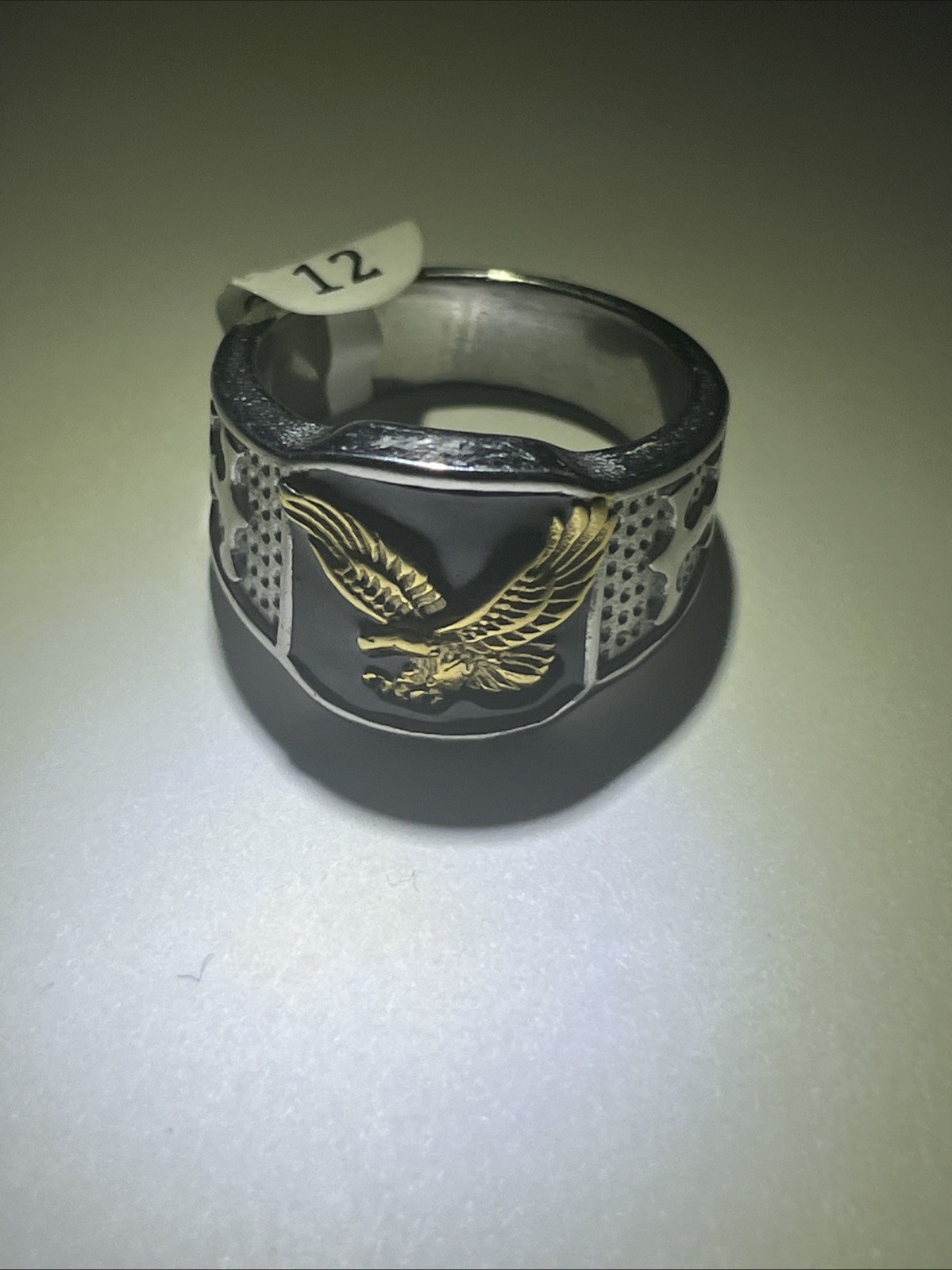 stainless steel ring men Size 12