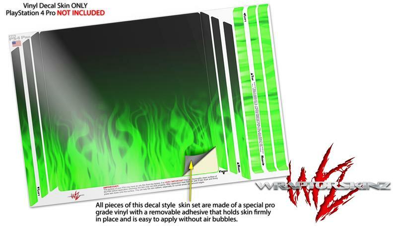 Skin for PS4 Pro Console Fire Green