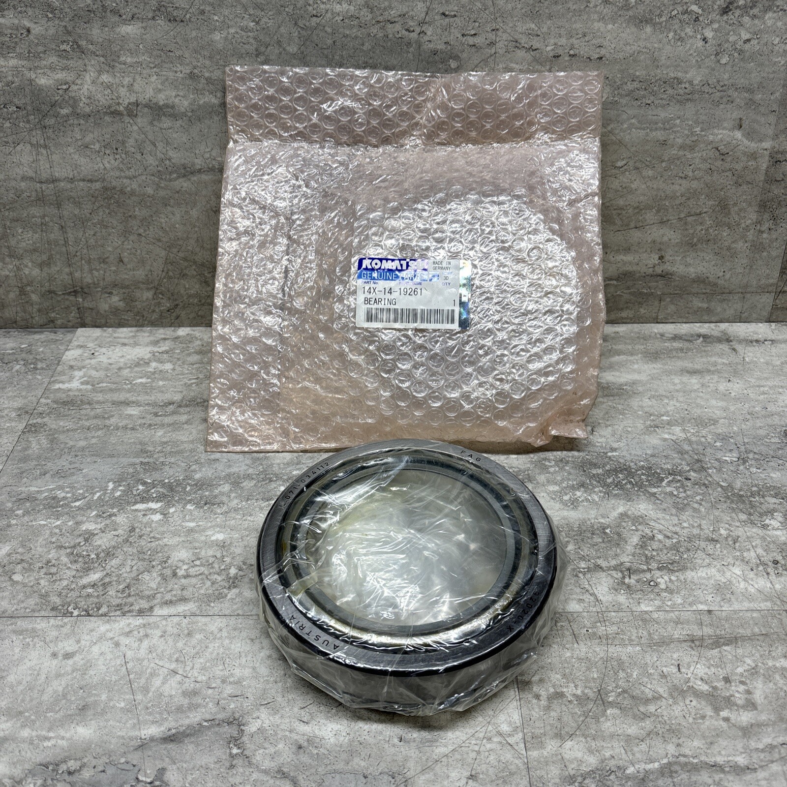 OEM Komatsu 14X-14-19261 Tapered Roller Bearing With Cone, New