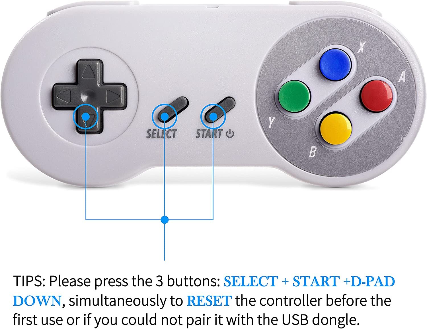 2.4 GHz Wireless SNES Controller Gamepad Joypad For Super Classic Games SNES SFC