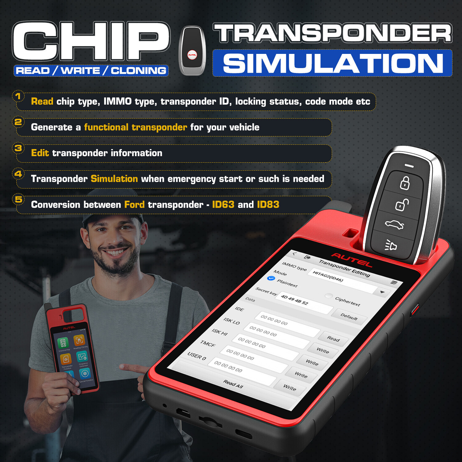 2025 Autel MaxiIM KM100 Key FOB PROGRAMMING Key Generation IMMObilizer 60sFaster