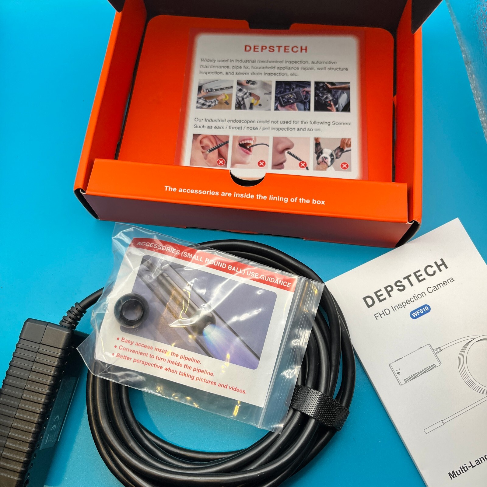 Depstech Wireless Endoscope Waterproof Inspection Snake Camera New Open Box