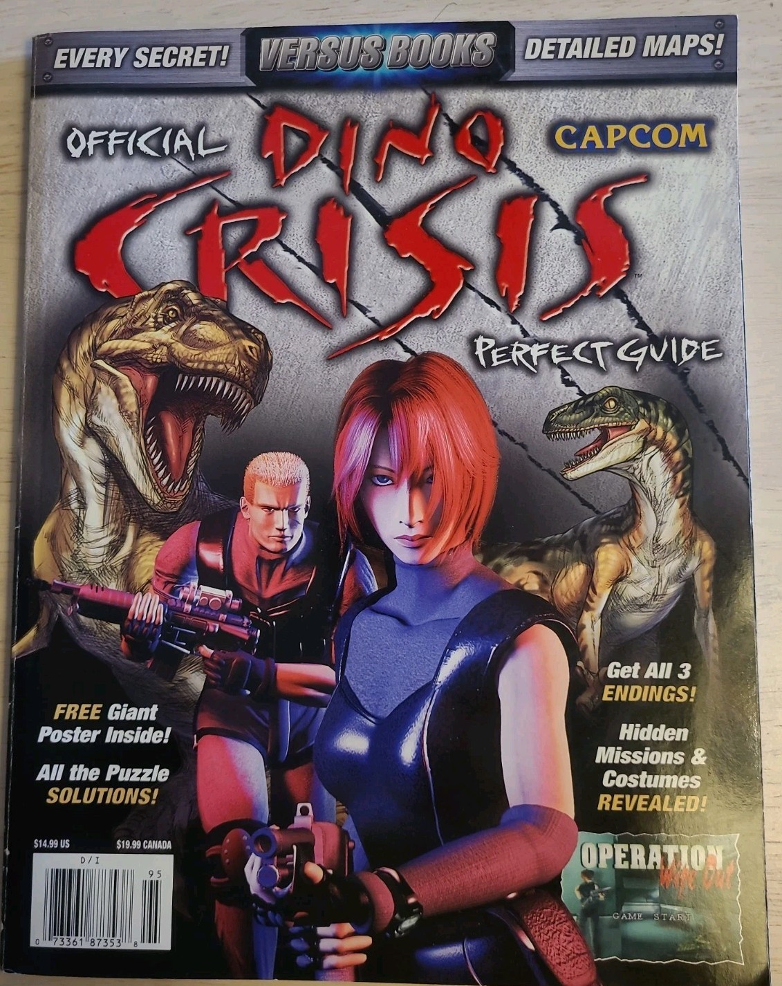 Dino Crisis Perfect Guide'99 Playstation PS1 Official Capcom Versus Books+POSTER