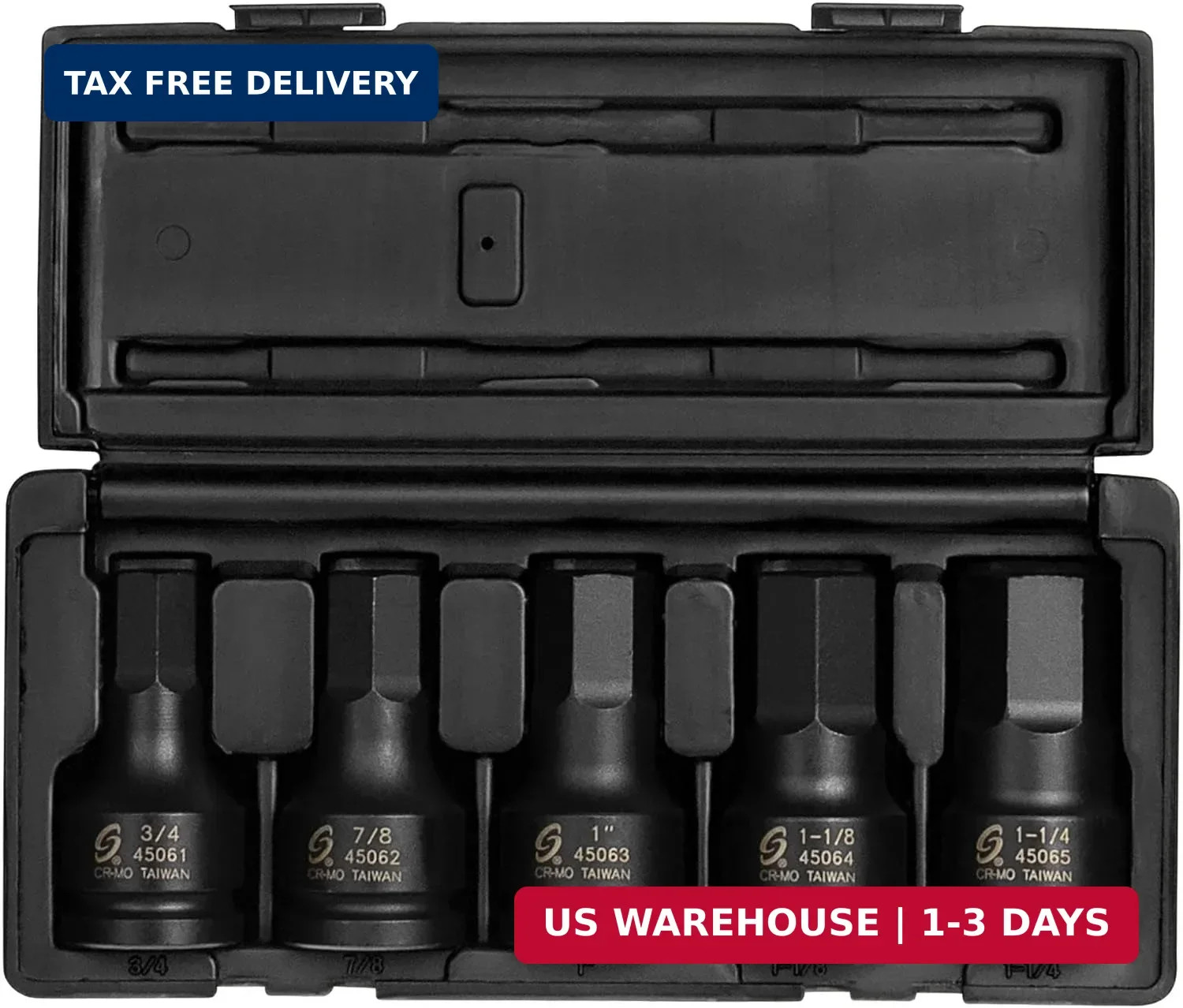 4506, 3/4 Inch Drive Impact Hex Driver Set, 5-Pieces, SAE, 3/4" - 1