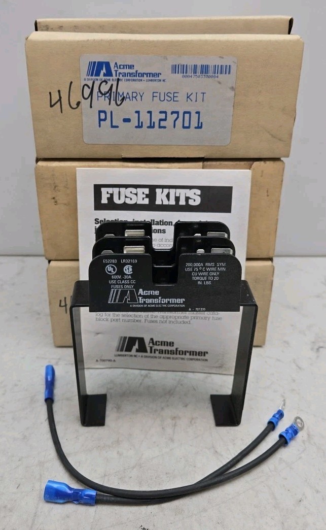 3 Pack Acme Transformer PL-112701 Dual Element Primary Fuse Kit New Lot of 3