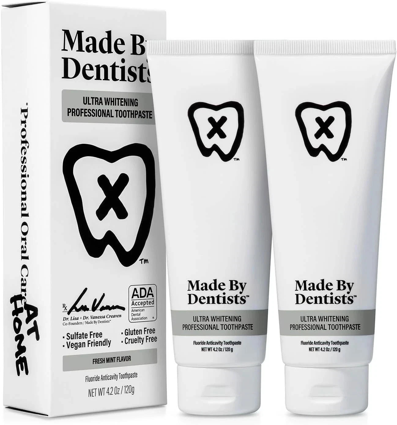 2 Pack - Made By Dentists Ultra Whitening Toothpaste - Pick Exp.