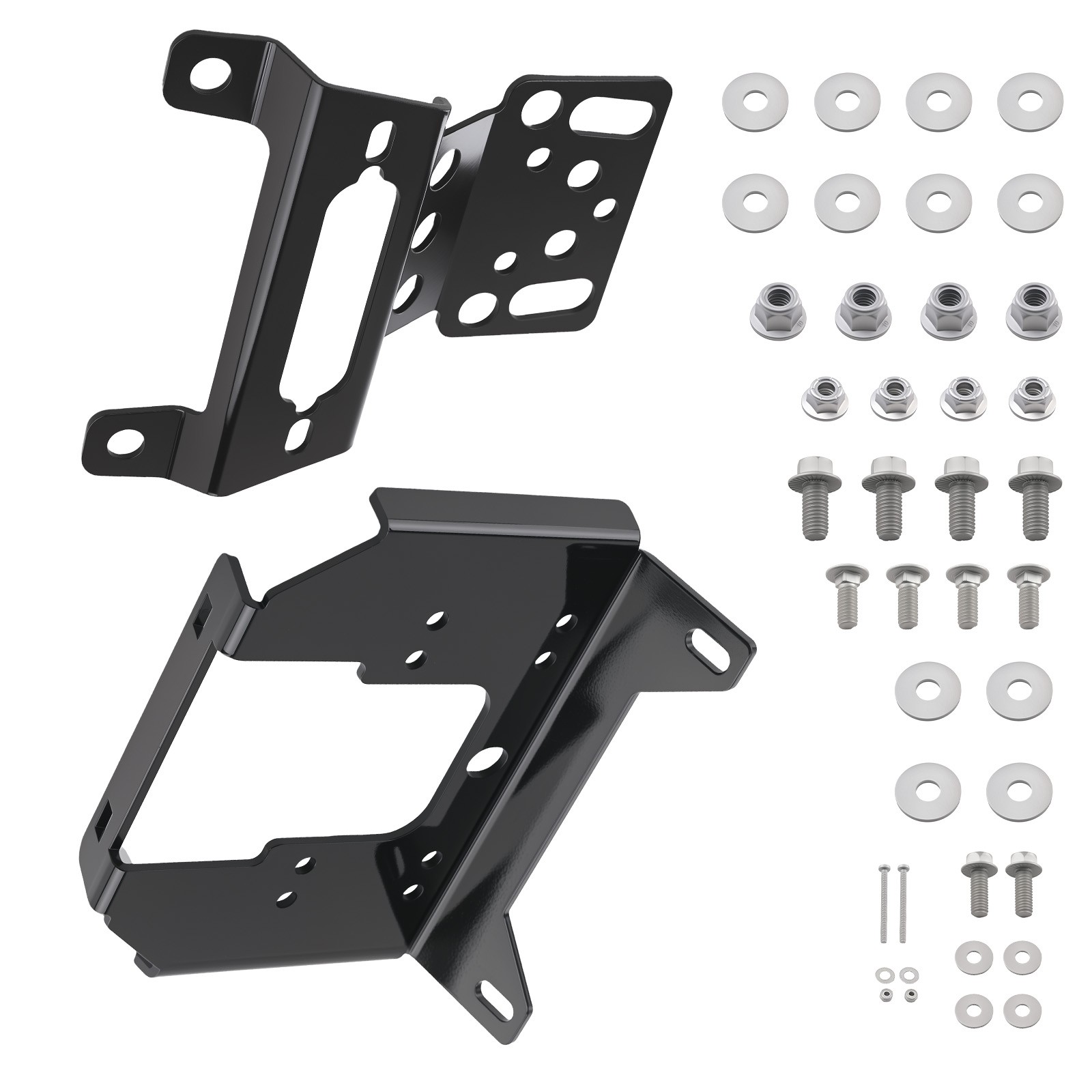 Front Winch Plate for Polaris RZR 900 EPS/S 1000 EPS 2015-2026 Black Steel