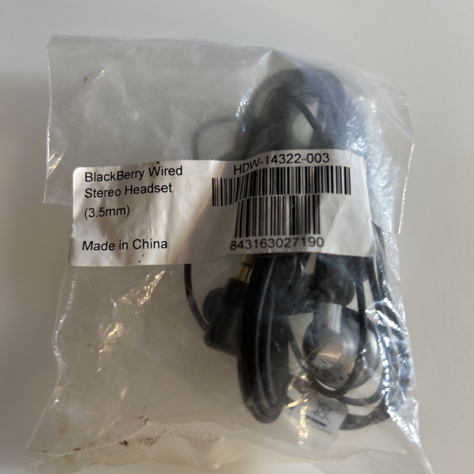 Genuine Blackberry Wired Stereo Headset Earphones - HDW-14322-003 abb
