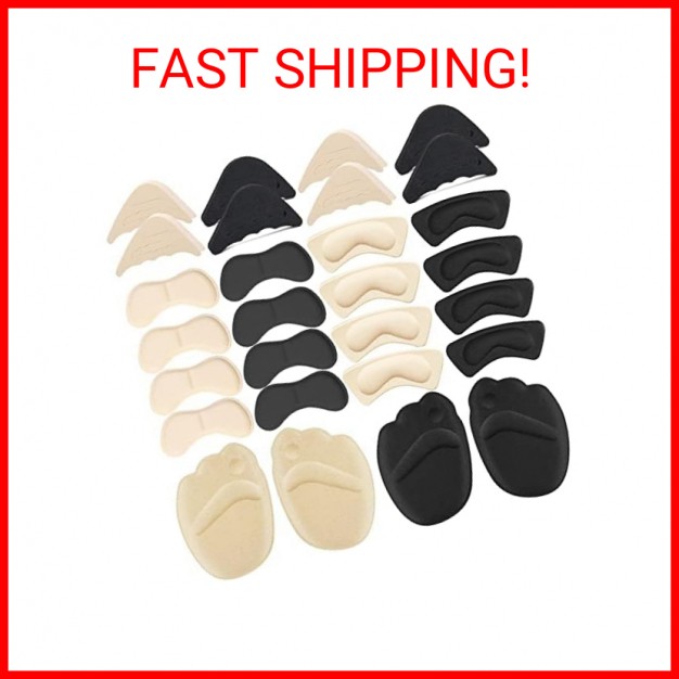 16 Pairs Shoe Filler Heel Grips for Womens Shoes - Shoe Filler for Too Big Shoes