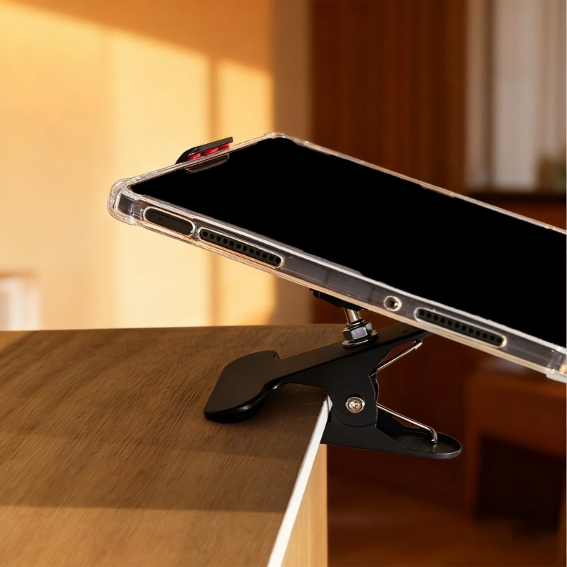 Durability Iron Clamp 4.50cm Grip Capacity 1/4 Threaded Mount for Camera LED