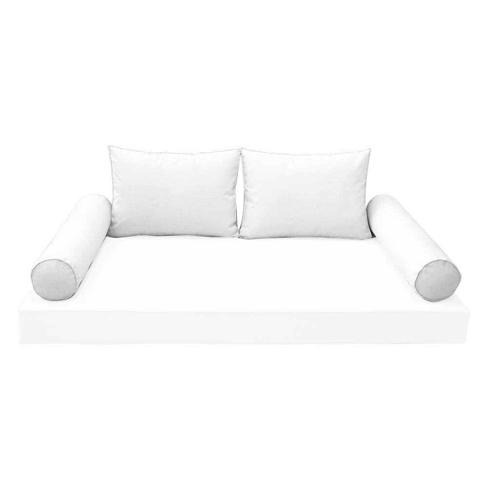 *COVER ONLY*-Style 1 Outdoor Bolster Back Pillow Slipcover Piped Trim Crib-AD106