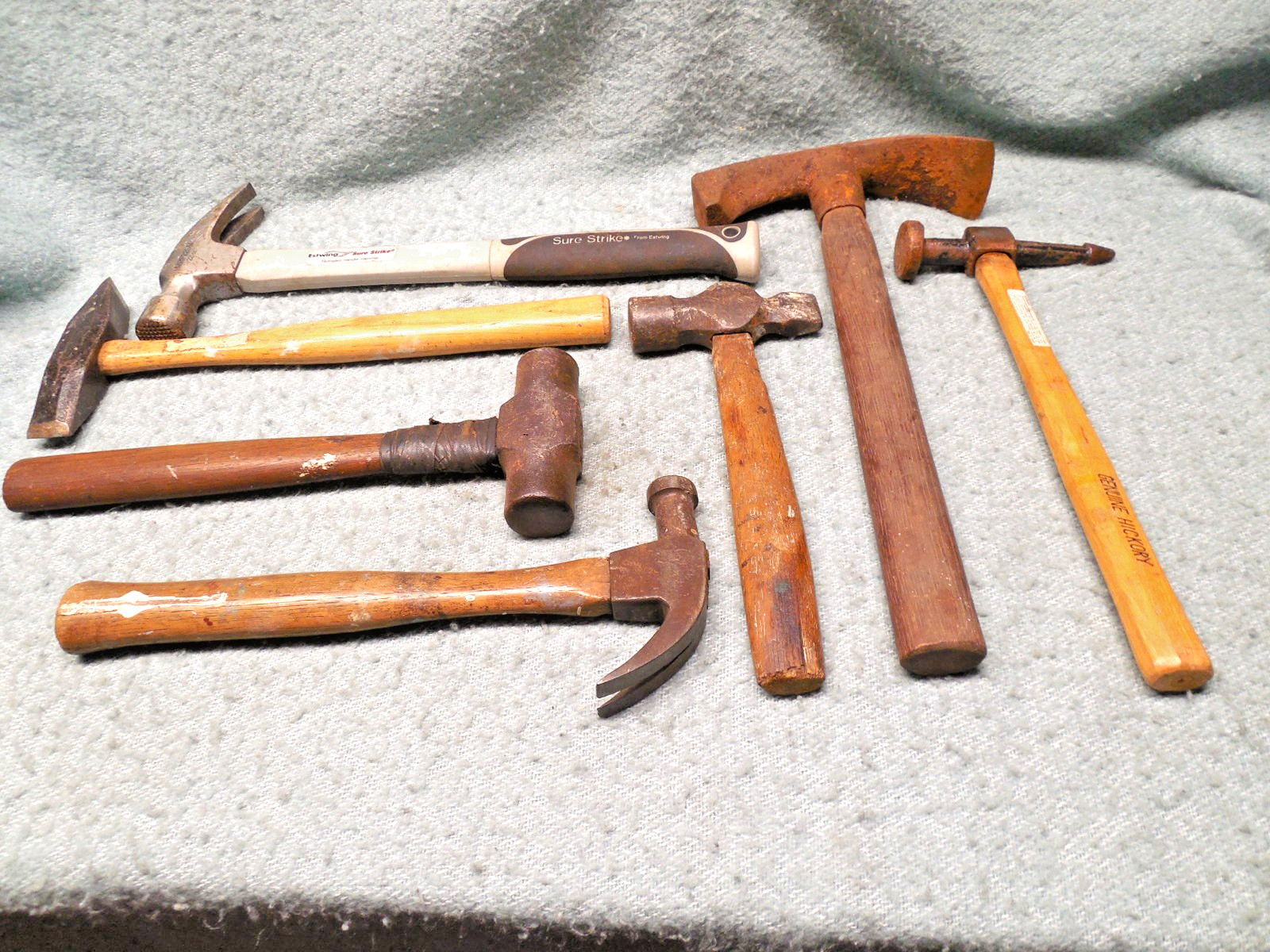 Lot 7 Hammers Estwing Framing Mohegan Claw Blacksmith Round Peen Adze Bodyshop