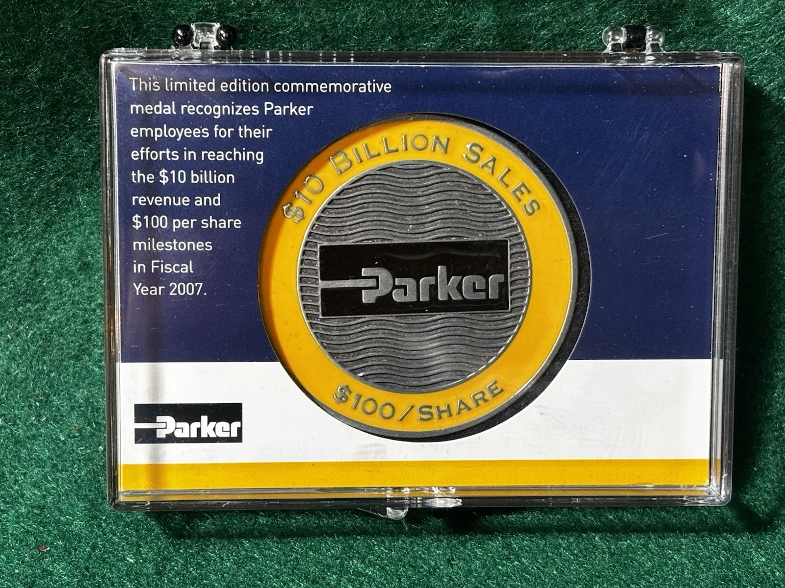 2007 Parker Hannafin Corp.  $10 billion Revenue & $100 per Share LE Coin