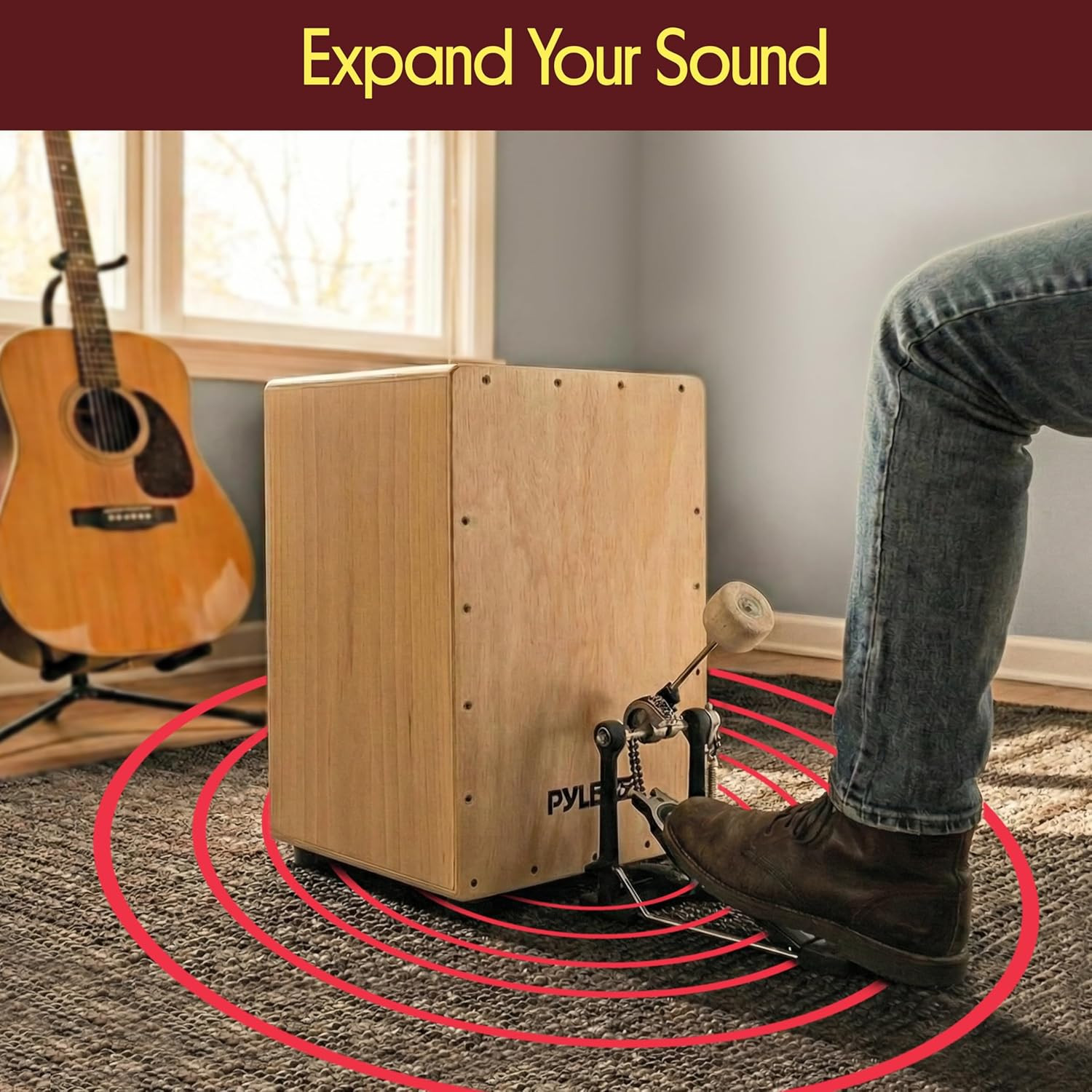 Jam - Wooden Cajon - Handcrafted Stringed Lightweight Percussion Box with Intern