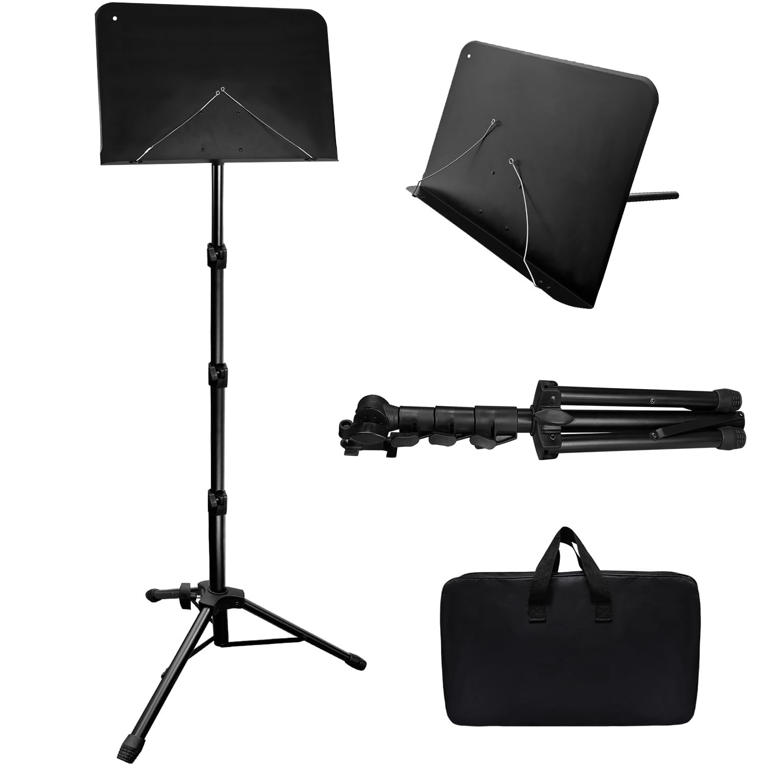 70IN Sheet Music Stand, Tall Music Stand for Sheet Music Height- Adjustable M...