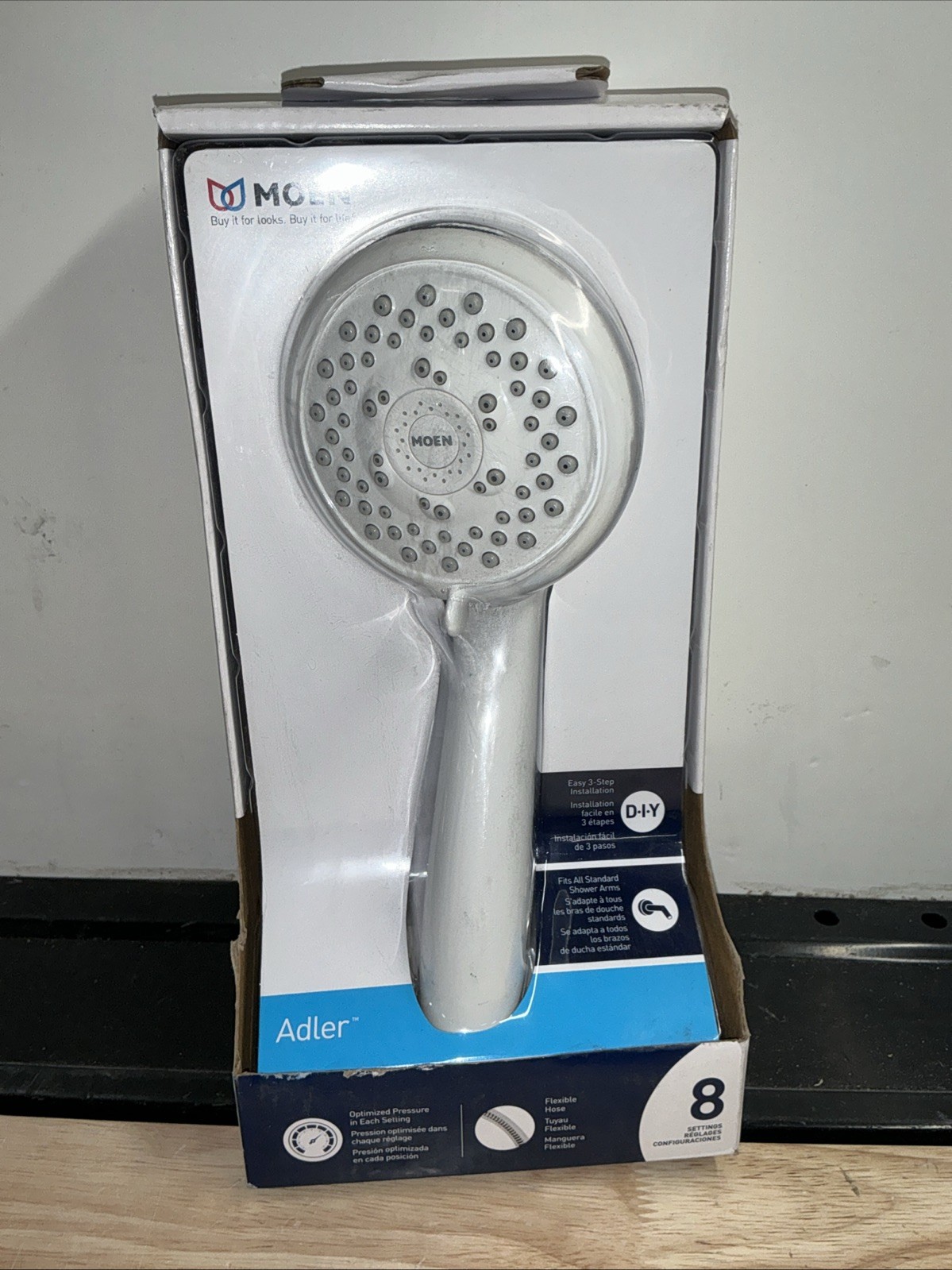 Moen 23040W Adler 8 Function 4" Diameter Spray Head Handshower Showerhead