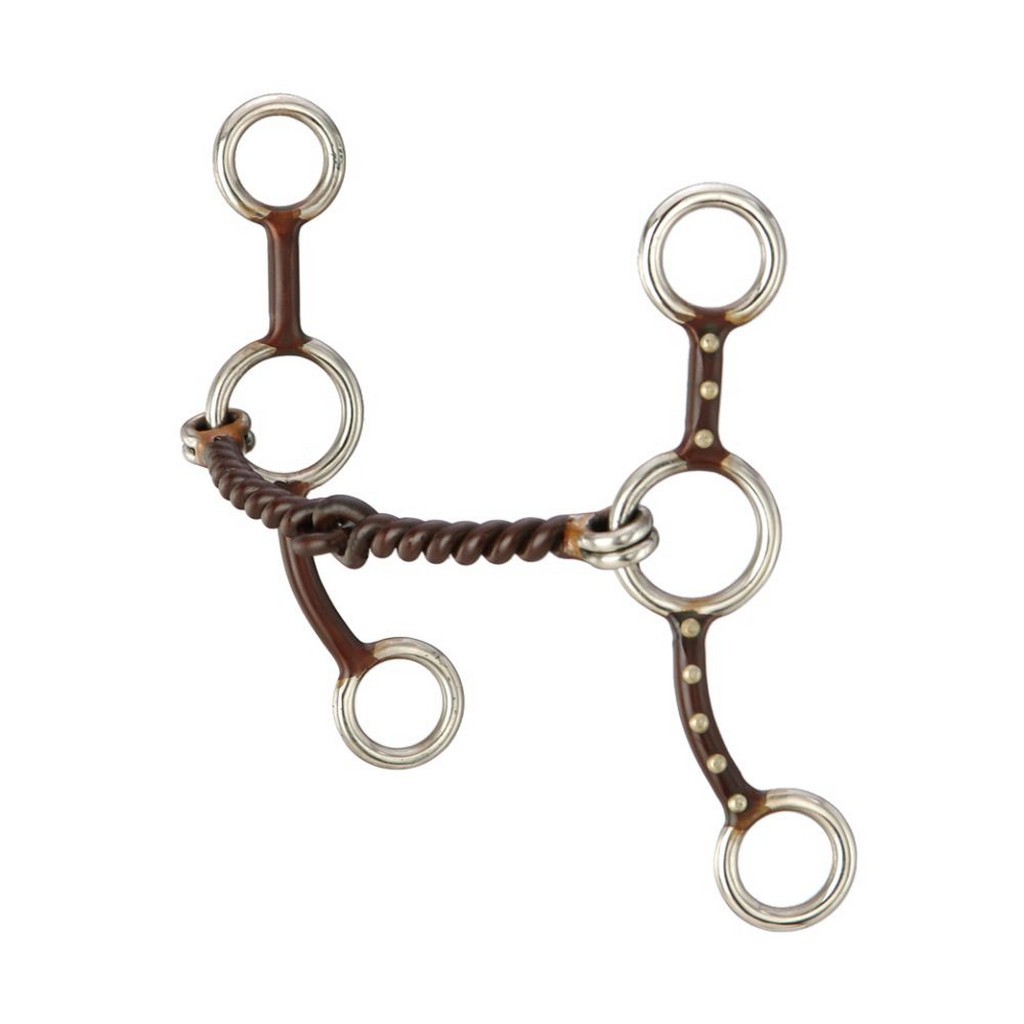 Tough 1 Bit Gag Twisted Snaffle Control 5'' Antique Brown 25195