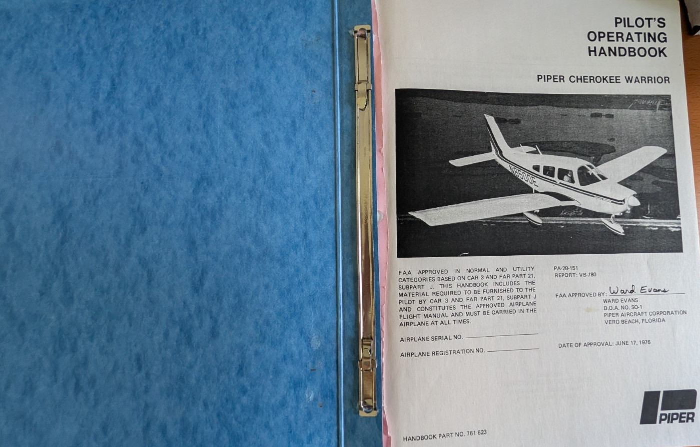 Piper Cherokee Warrior PA-28-151 Pilot's Information Manual