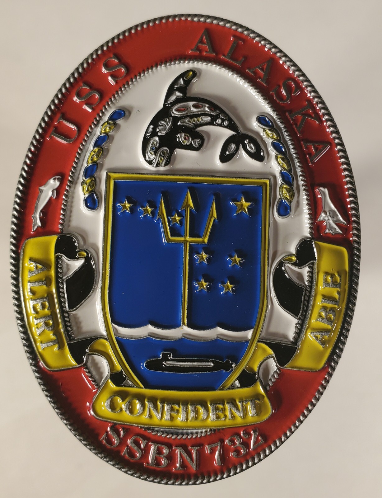 US NAVY USS ALASKA SSBN-732  CHALLENGE COIN 2" WIDE 2.5" TALL 178