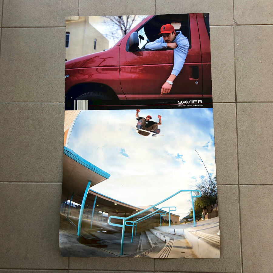 SAVIER Footwear Brian Anderson 2001 Big Poster Skate RARE Vintage NikeSB