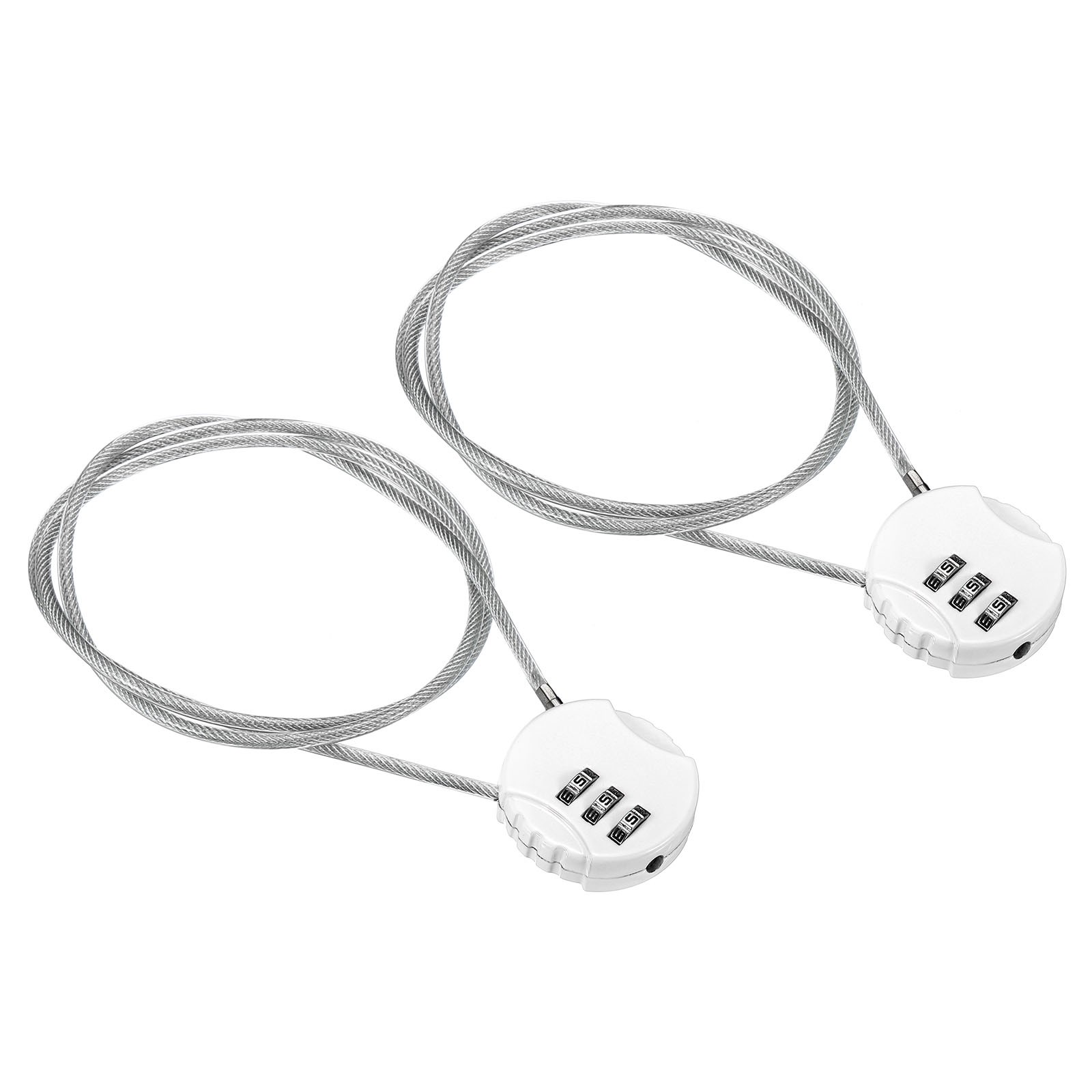 Small Combination Lock 31.4 Inch, 2 Pack 3 Digit Padlock for Gym Locker, White