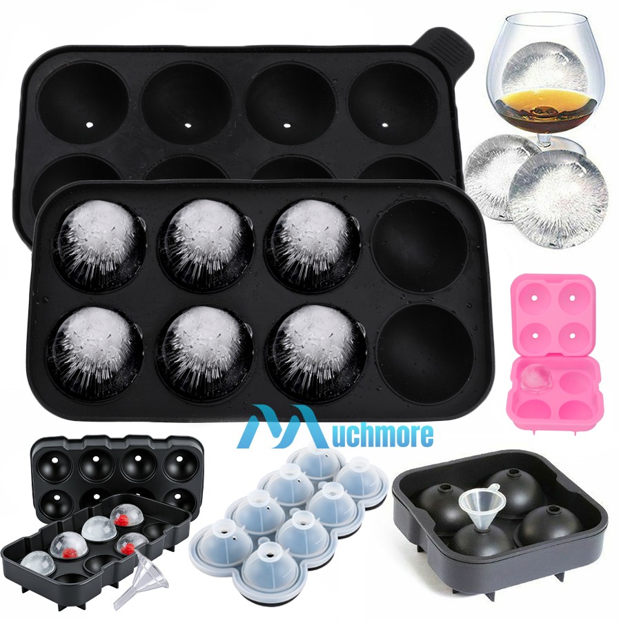 Silicone 3D ICE Cube Tray Maker Round Ball Sphere Mold for Whiskey Cocktails Bar