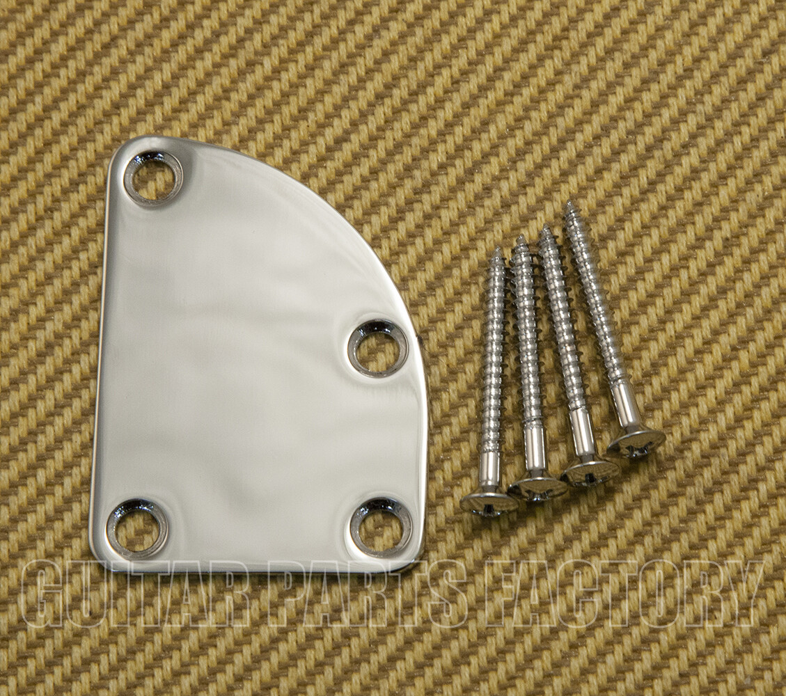 NP-008-C-L Lefty Chrome Cutaway Custom 4-bolt Neck Plate for Guitar