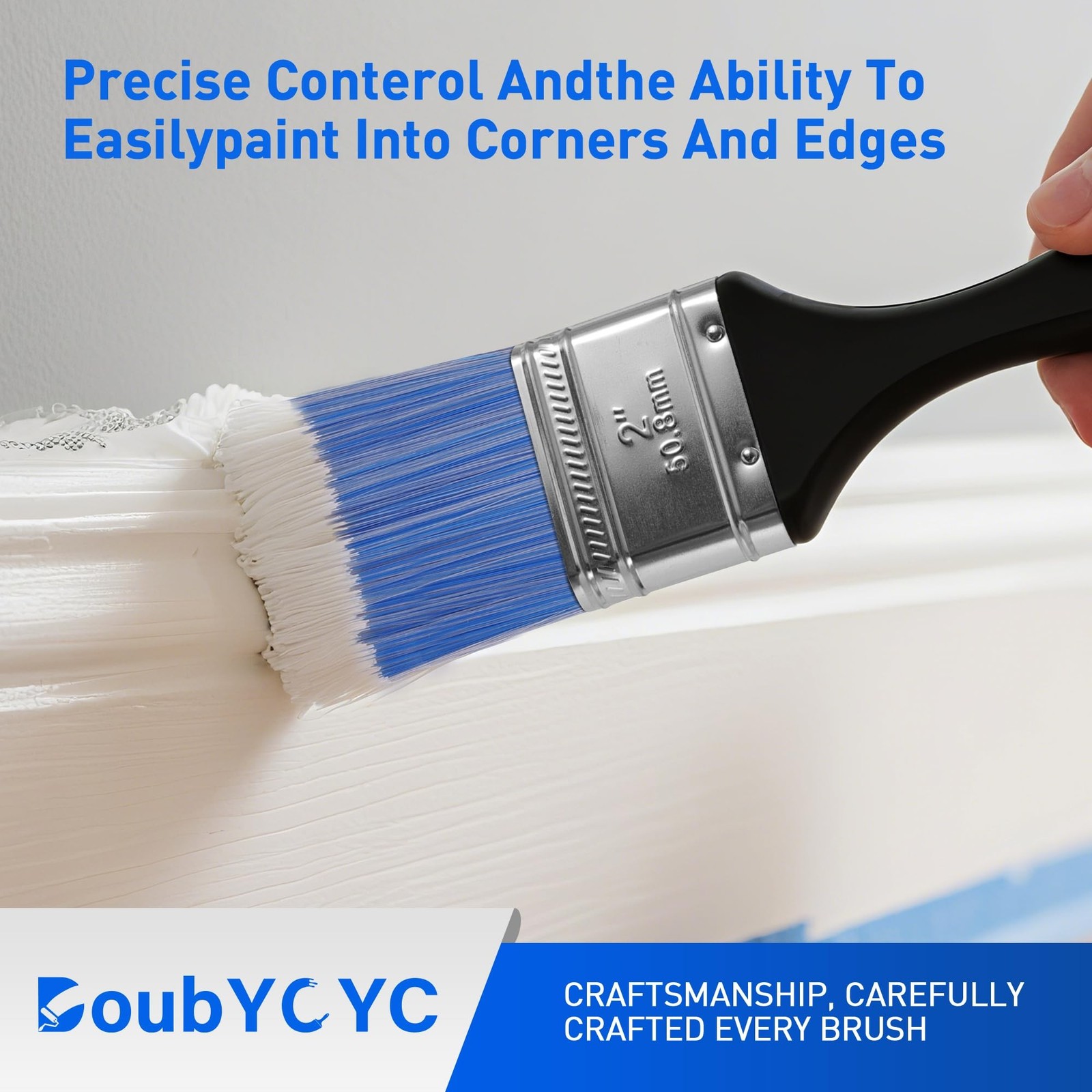 DoubYCYC 24 Pack 2 Inch Flat Paint Brushes Plastic Handle