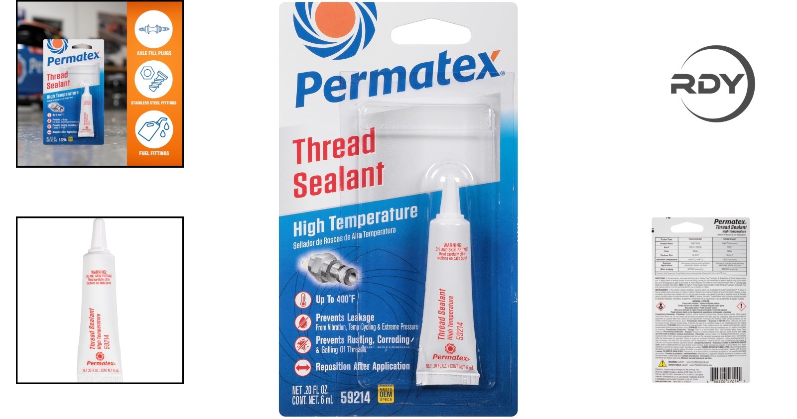 6ml High Temperature Thread Sealant - Moisture & Vibration Resistant