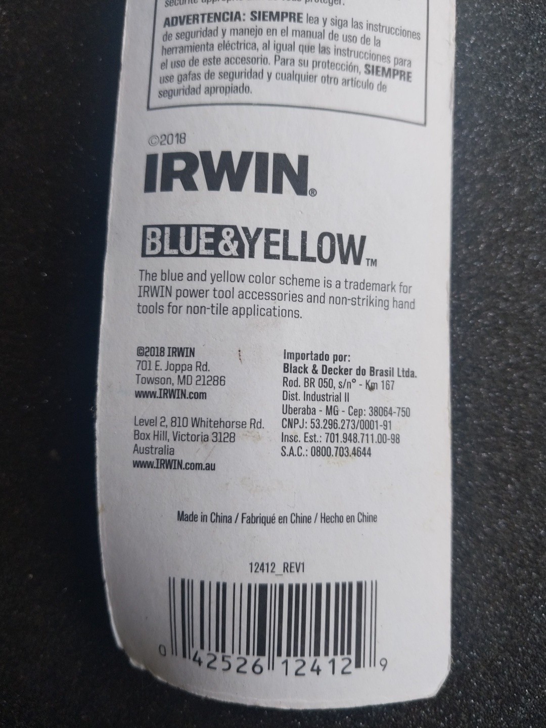 Irwin 12412 5/8" High Speed Steel Countersink