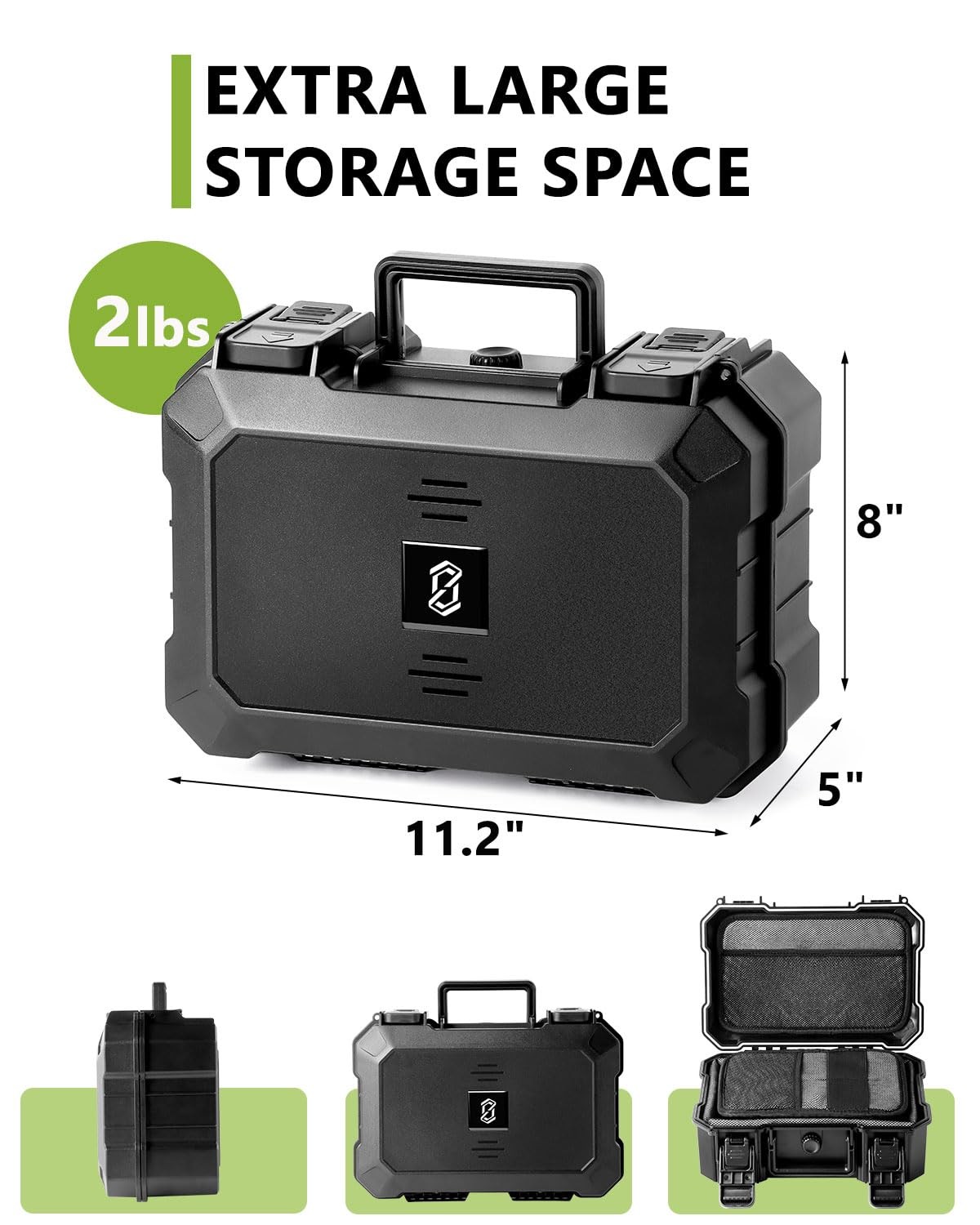 OZCHIN Large Smell Proof Box with Lock - Waterproof, Crushproof Container