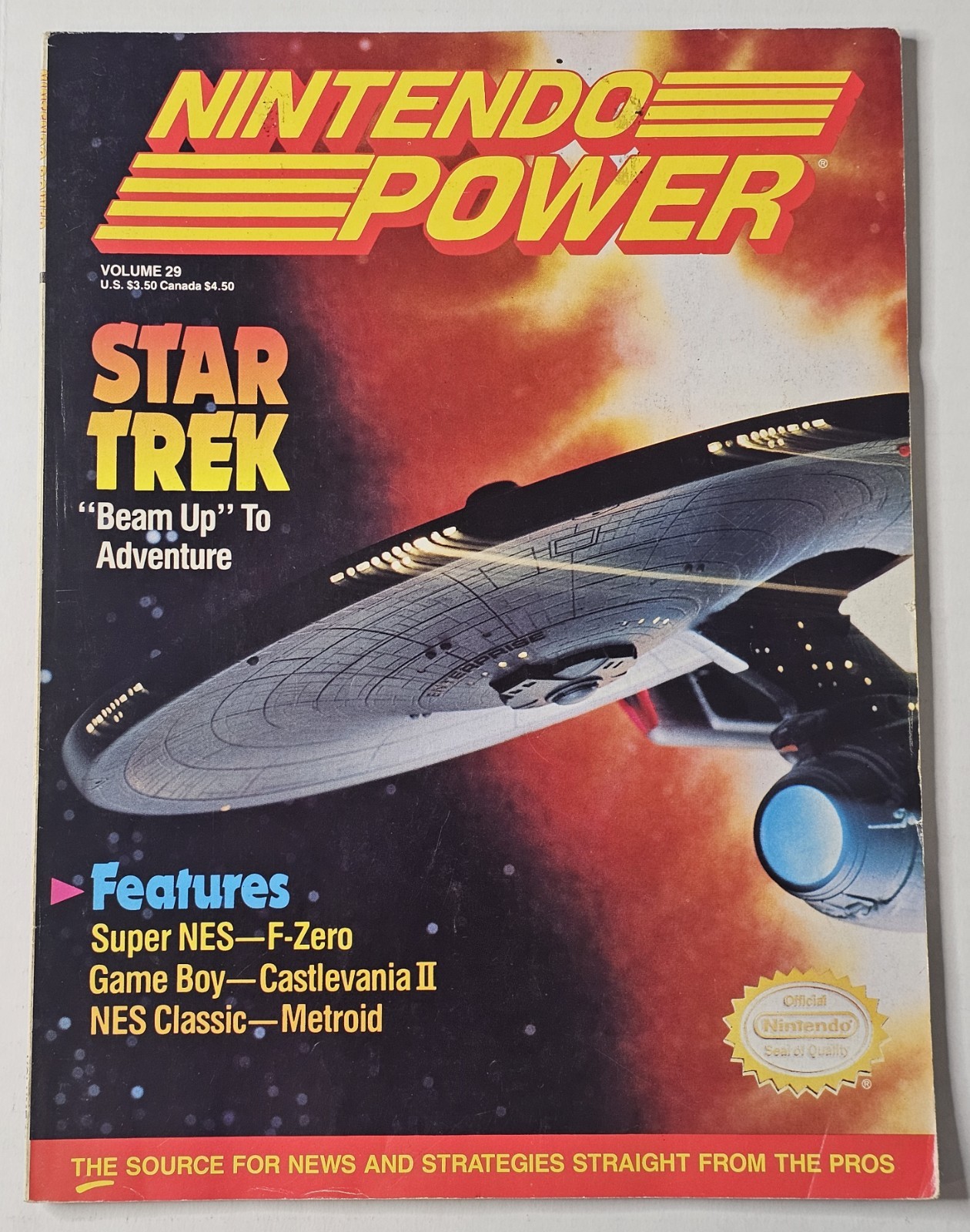 Nintendo Power Magazine w/ Poster Oct 1991 Volume Vol 29 Star Trek Metroid