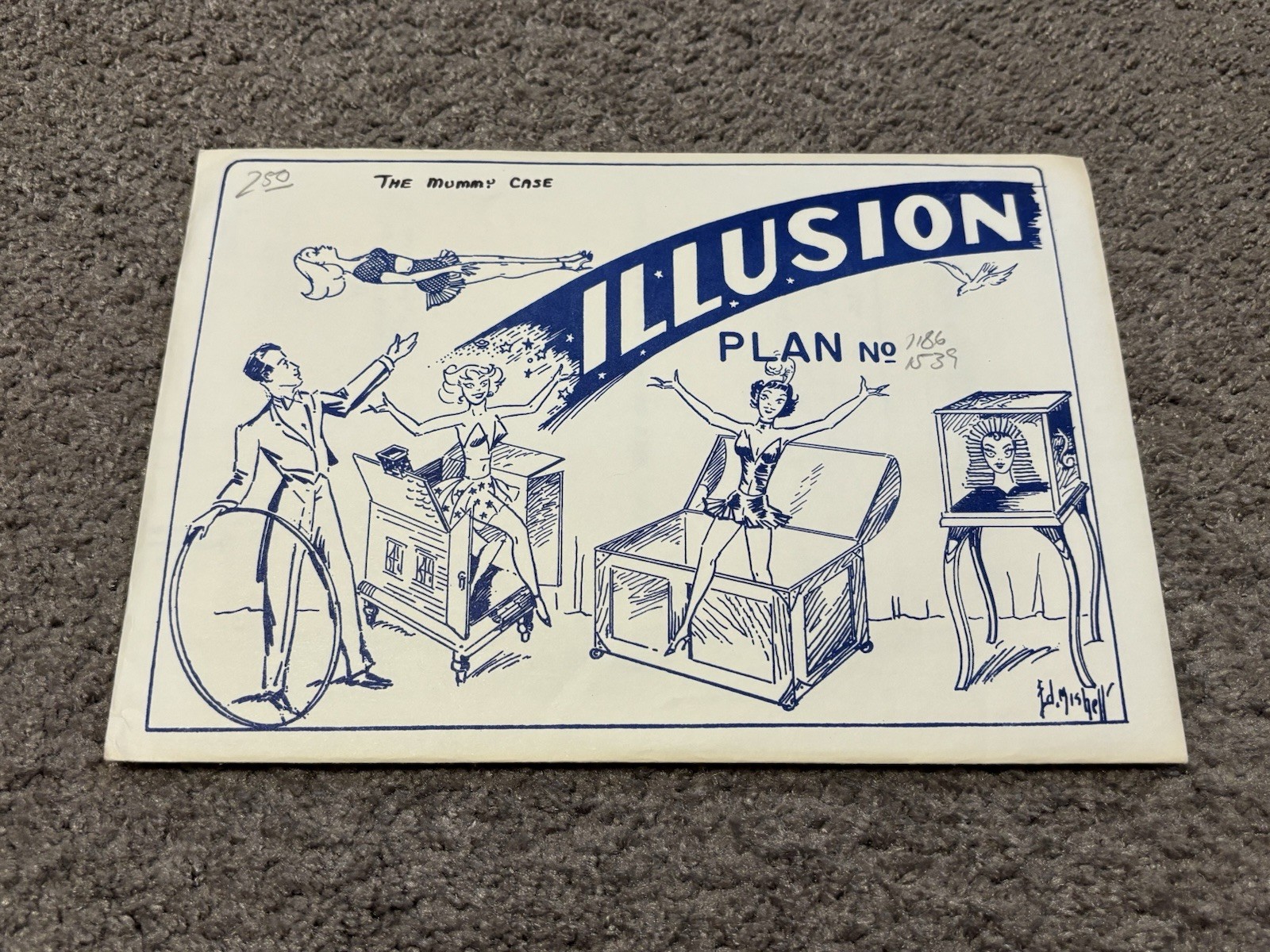 Vintage 1950's Louis Tannen's The Mummy Case Magic Trick Illusion Plan No 1539