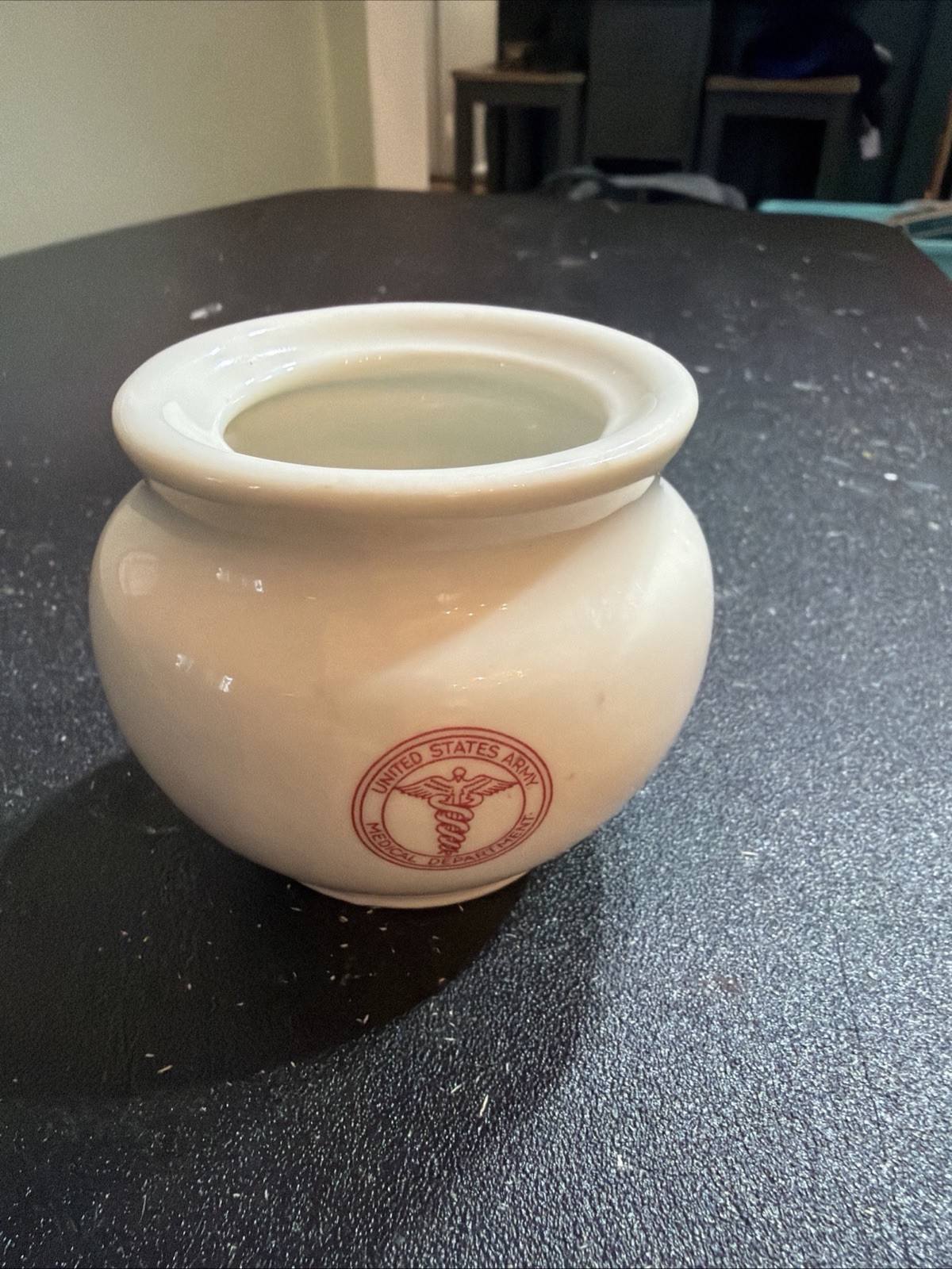 1940's Vintage WWII US Army Medical Department Sugar Bowl Shenango China No Top