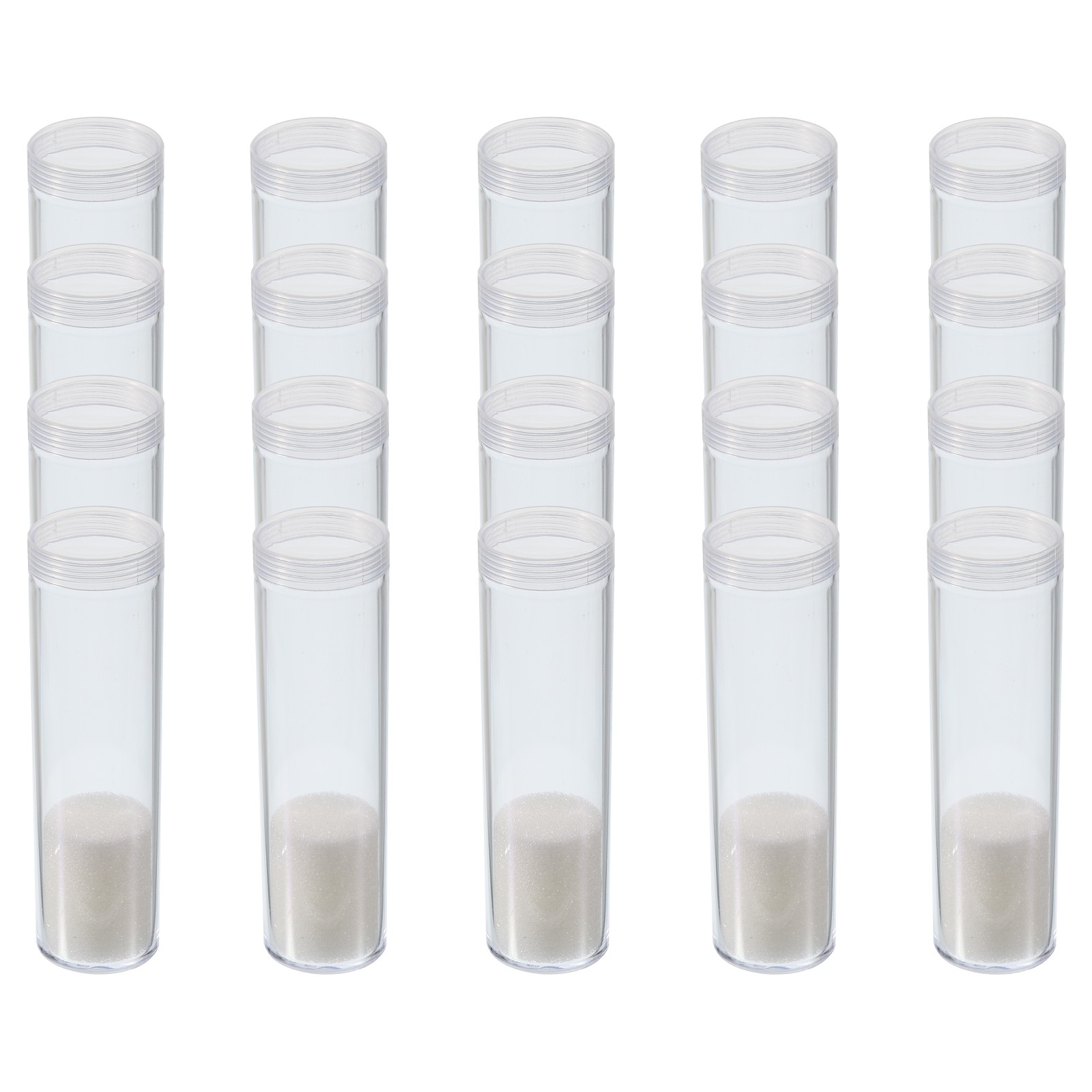 Round Coin Tubes, 20 Pack Coin Storage Tubes Coin Holders Fit 25mm, Clear