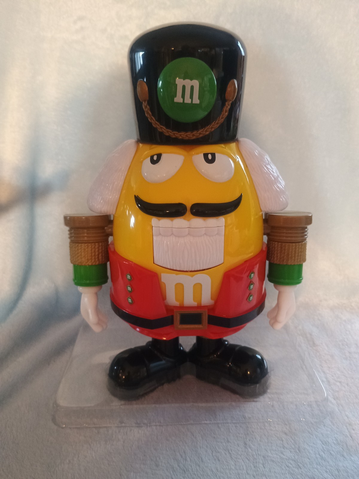 M&M Candy Nutcracker Yellow Can Dispenser With No Candy