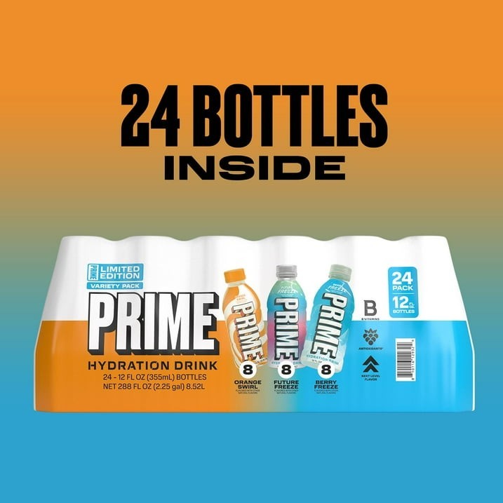 Prime Hydration Drink Variety Pack, 12 fl. oz., 24 pk.