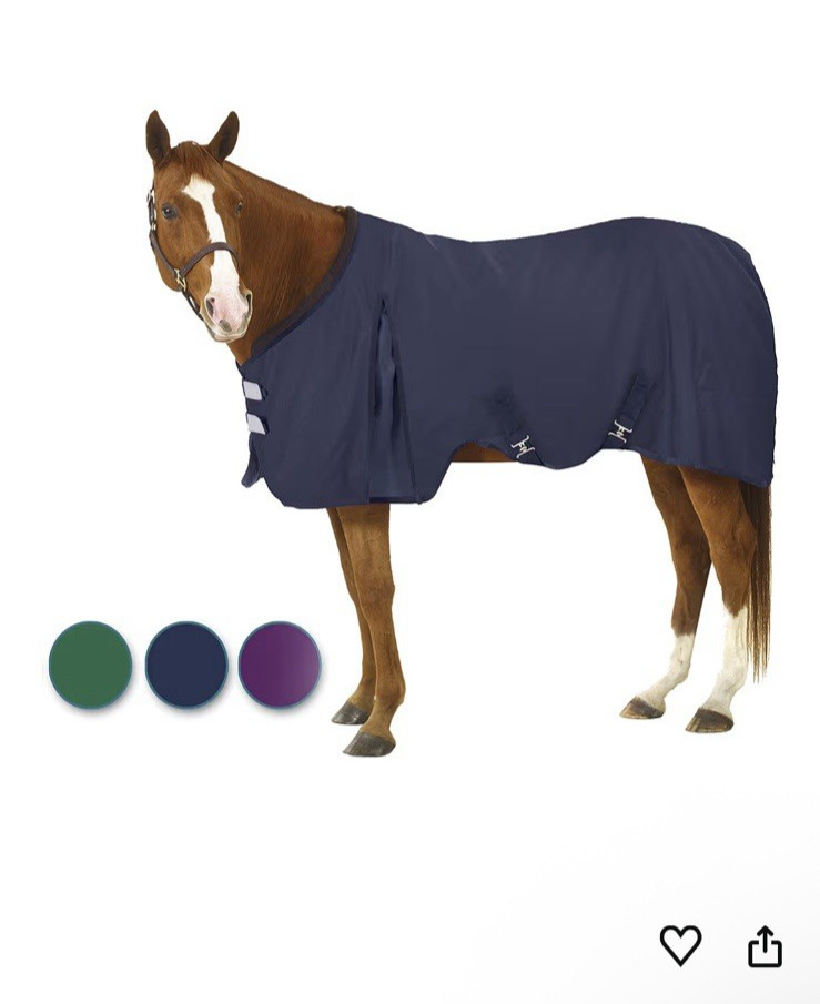 Equi Essentials Horse Blanket Stable Sheet No Fill Navy 72 Used Good Condition
