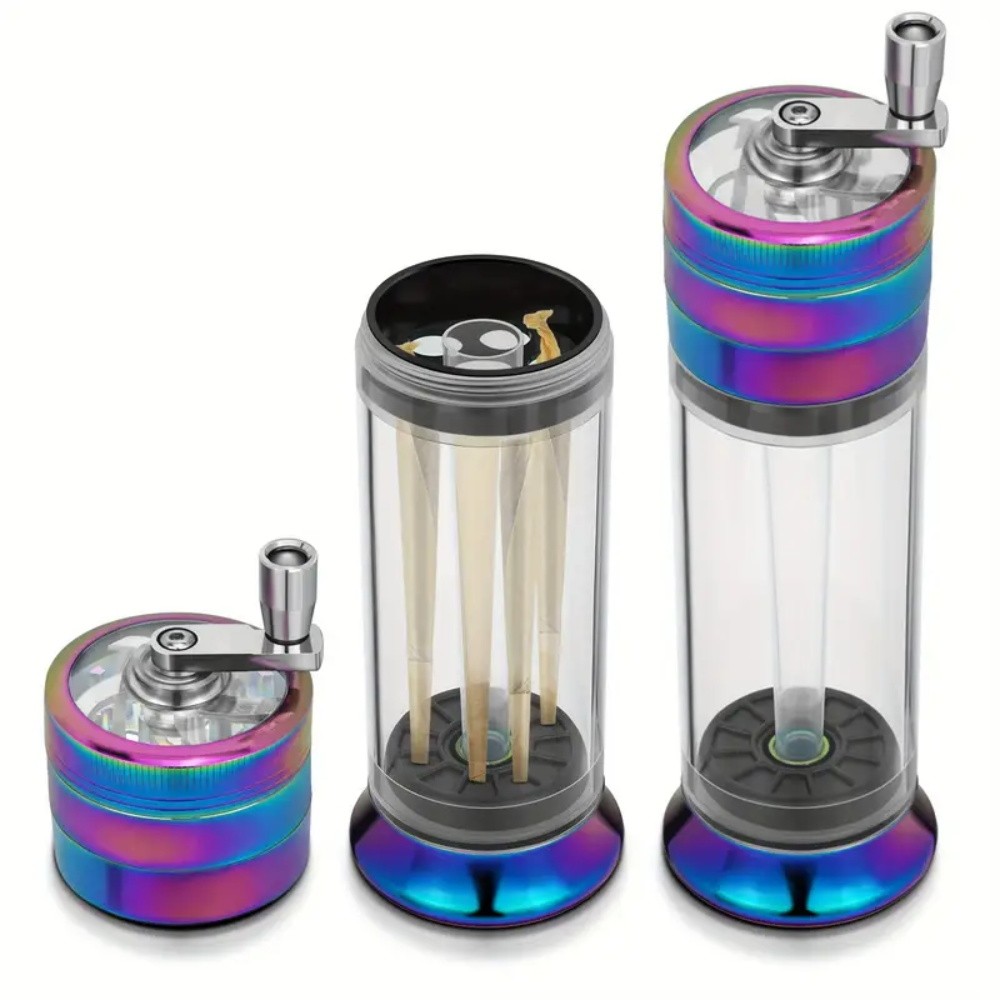 Portable Minin Herb Spice Tobacco Grinder and Cone Filler Rolling Machine 2026