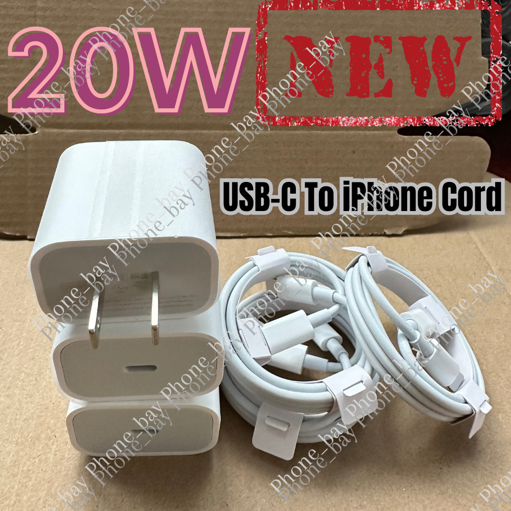 20W USB-C Power Adapter Block PD Fast Charger Cord For iPhone14 13 12 11 Pro XR