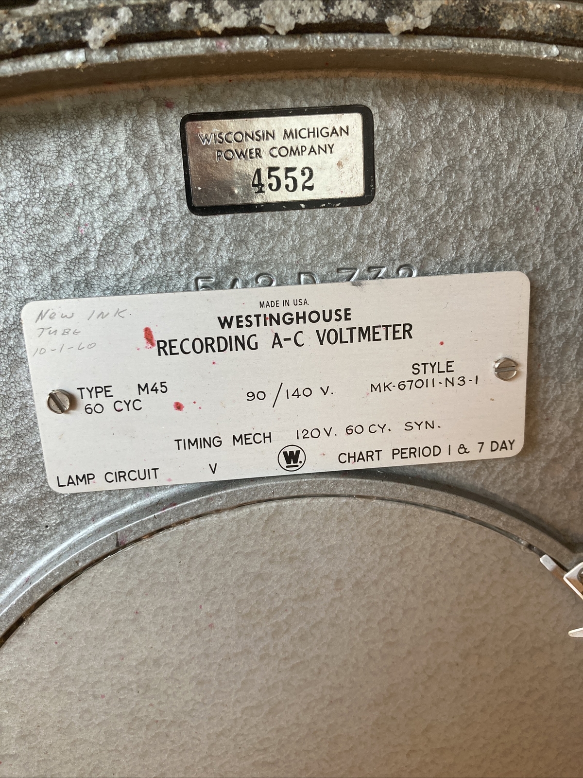 WESTINGHOUSE M45 RECORDING AC VOLTMETER T9188