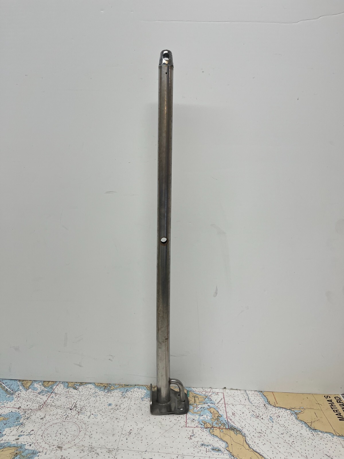 Stainless Steel 1" Pipe, Double Line Stanchion, 24-3/4" Height, 5* Angle