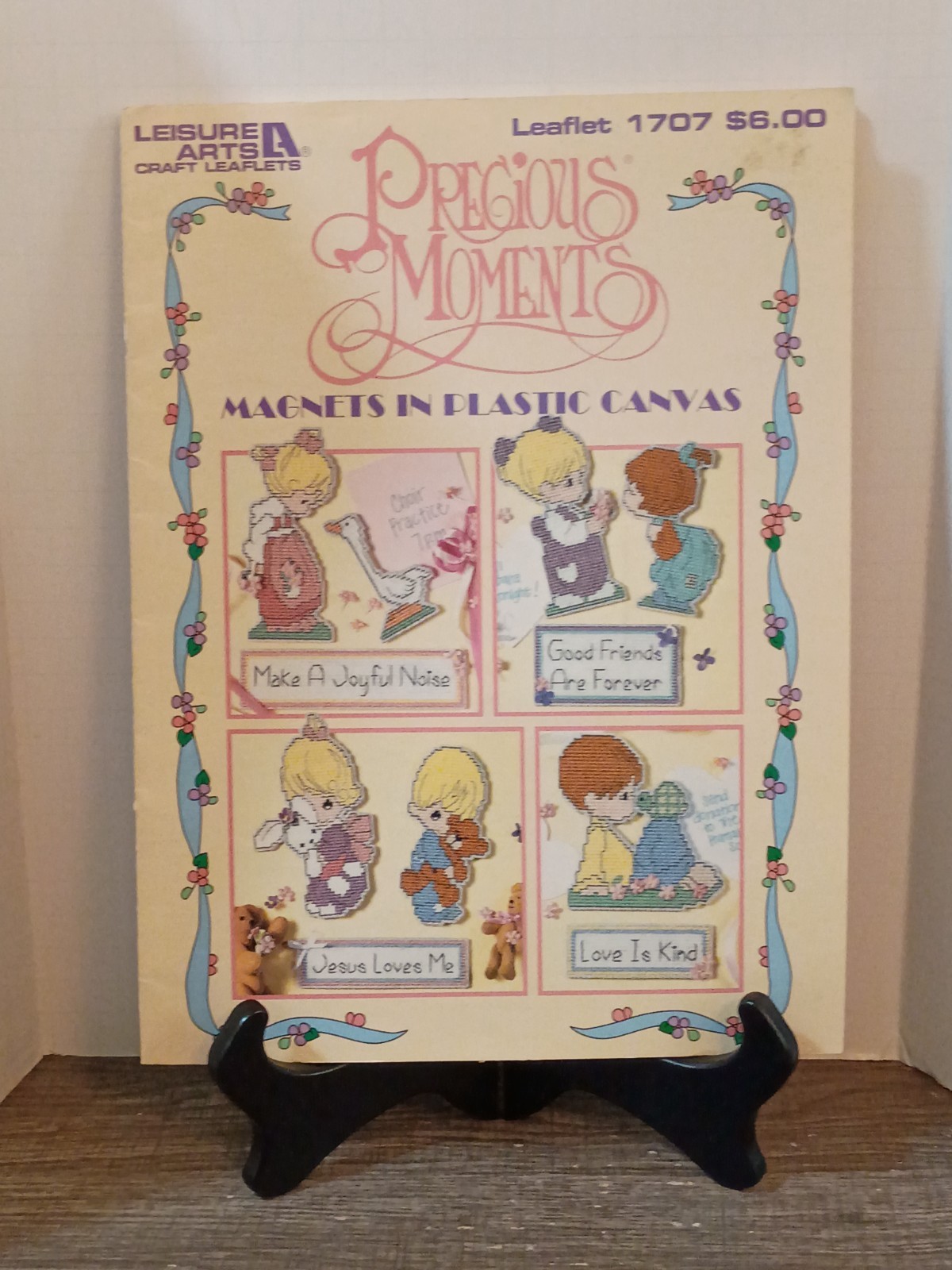 Leisure Arts Vintage Precious Moments 1996 Magnets in Plastic Canvas Pattern