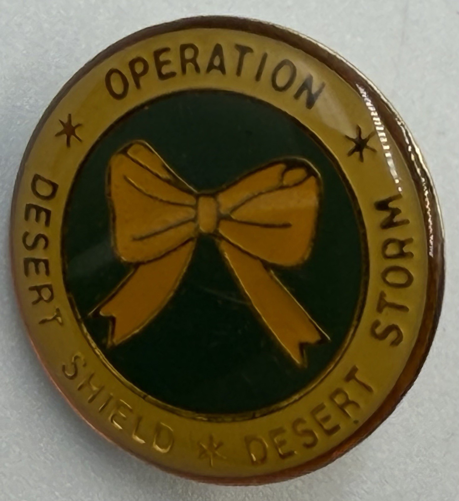 1990s Pinback Button Yellow Ribbon Operation Desert Shield Desert Storm Pin